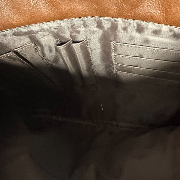 Kenneth Cole Reaction Brown Leather Messenger Bag - Picture 12 of 12